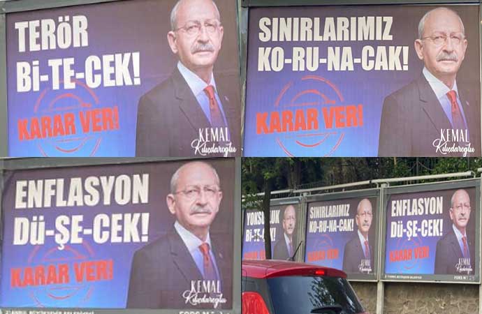 Kılıçdaroğlu’nun kampanya afişleri İstanbul’u donattı! “Terör bitecek”